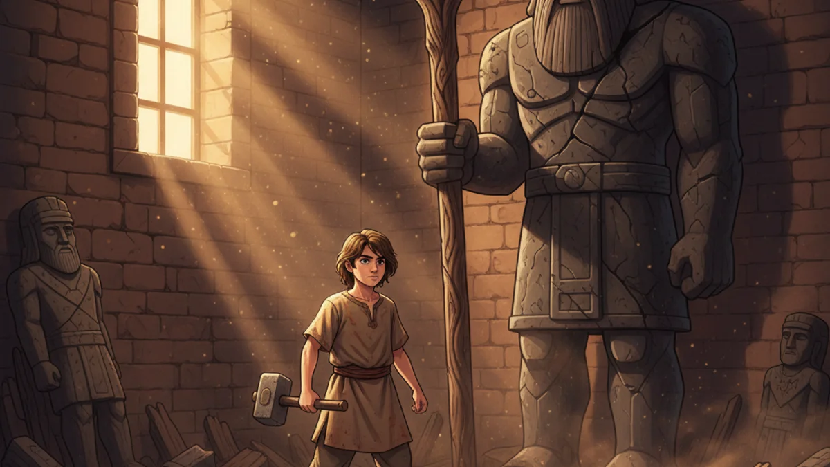 Abraham and the Idols - Tales from the Torah story illustration from Jewish Folklore