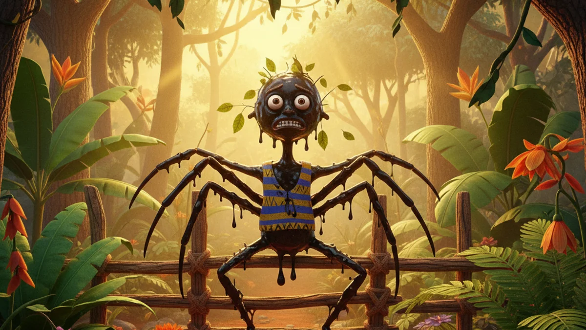 Anansi and the Gum Baby - Trickster Tales story illustration from African Folktales