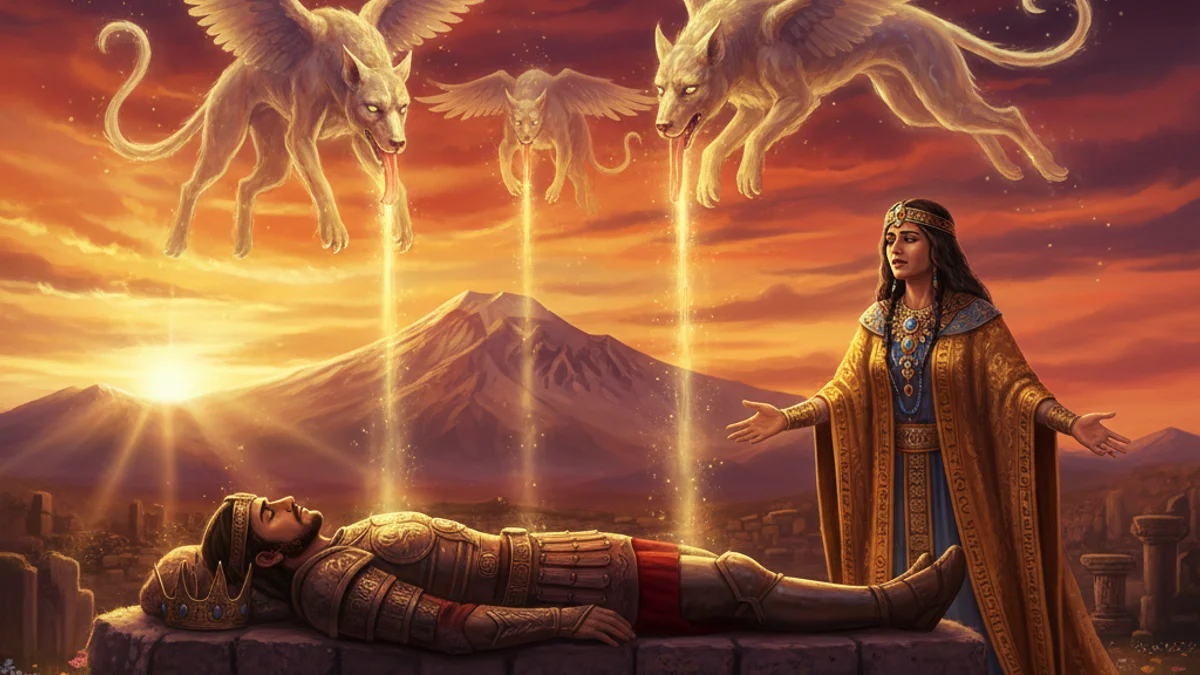 Ara the Beautiful - Hero Legends story illustration from Armenian Mythology