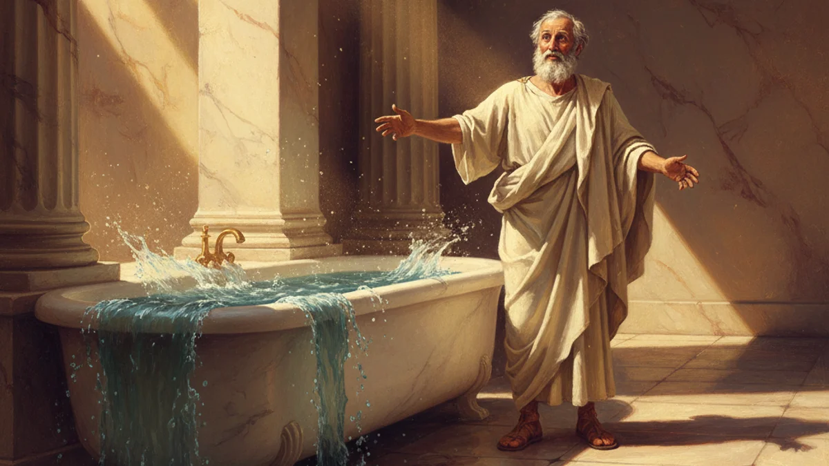 Illustration for Archimedes' Eureka - a tales of ancient thinkers Stories of Famous Philosophers story with moral lessons