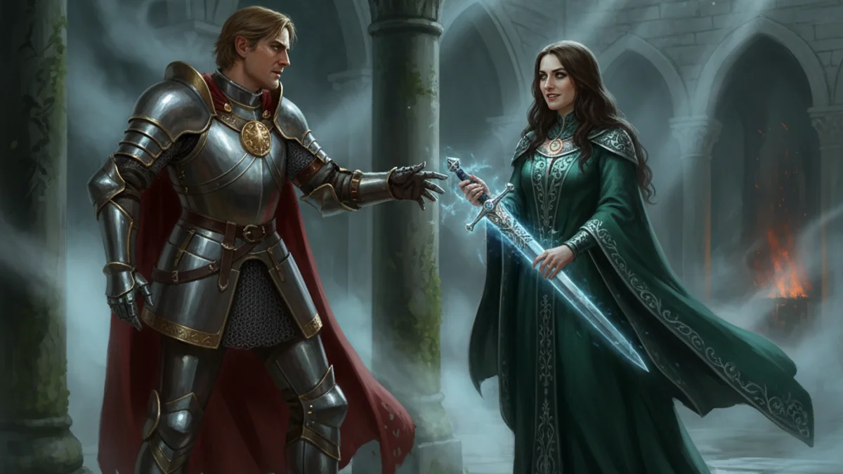 Arthur and Morgan le Fay - Stories of King Arthur story illustration from Arthurian Legends