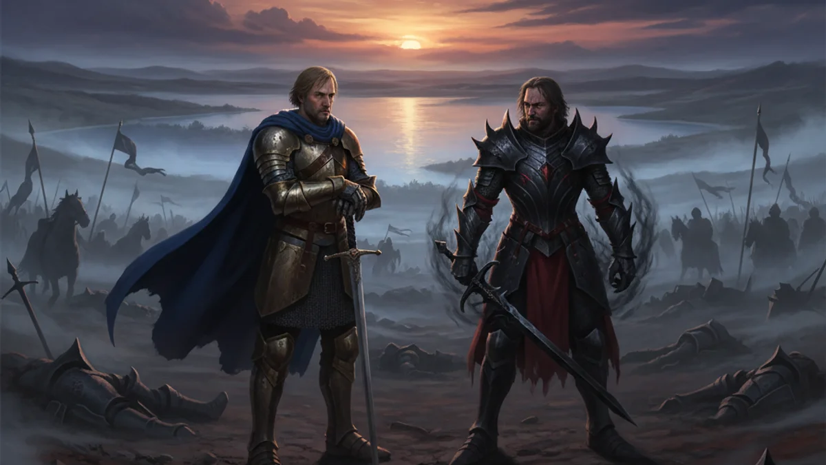 Arthur's Final Battle - Stories of King Arthur story illustration from Arthurian Legends