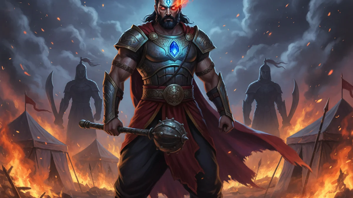 Illustration for Ashwatthama's Night Raid - a stories from the mahabharata Hindu Epics story with moral lessons