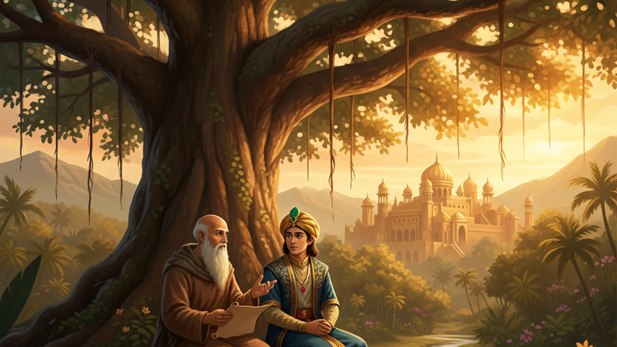 Barlaam and Josaphat - Religious Tales story illustration from Medieval Tales