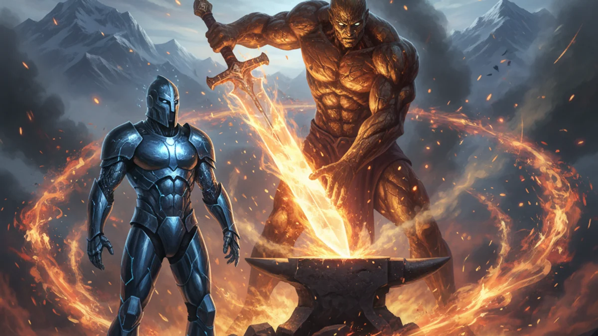 Batraz the Steel Hero - Nart Sagas story illustration from Caucasus Folklore