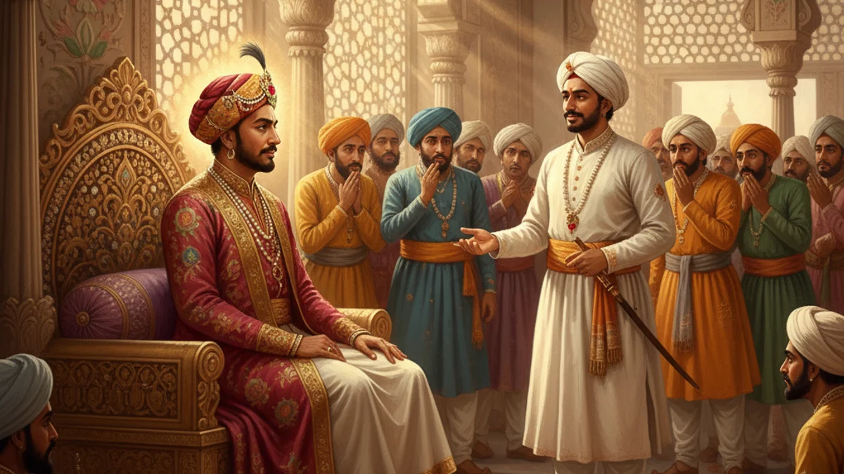 Birbal's Sweet Reply - Birbal and Akbar Tales story illustration from Indian Story Collections