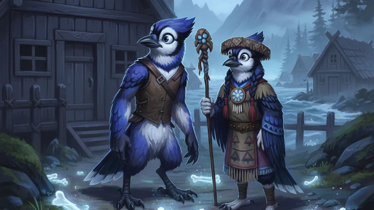 Bluejay and Ioi - Additional Tribes story illustration from Native American Legends