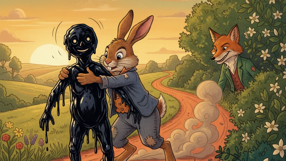 Br'er Rabbit and the Tar Baby - Br'er Rabbit Tales story illustration from African-American Folklore