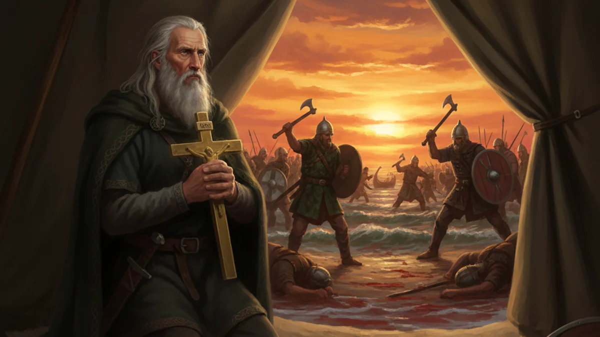 Illustration for Brian Boru at Clontarf - a historical cycle Irish Legendary Cycles story with moral lessons