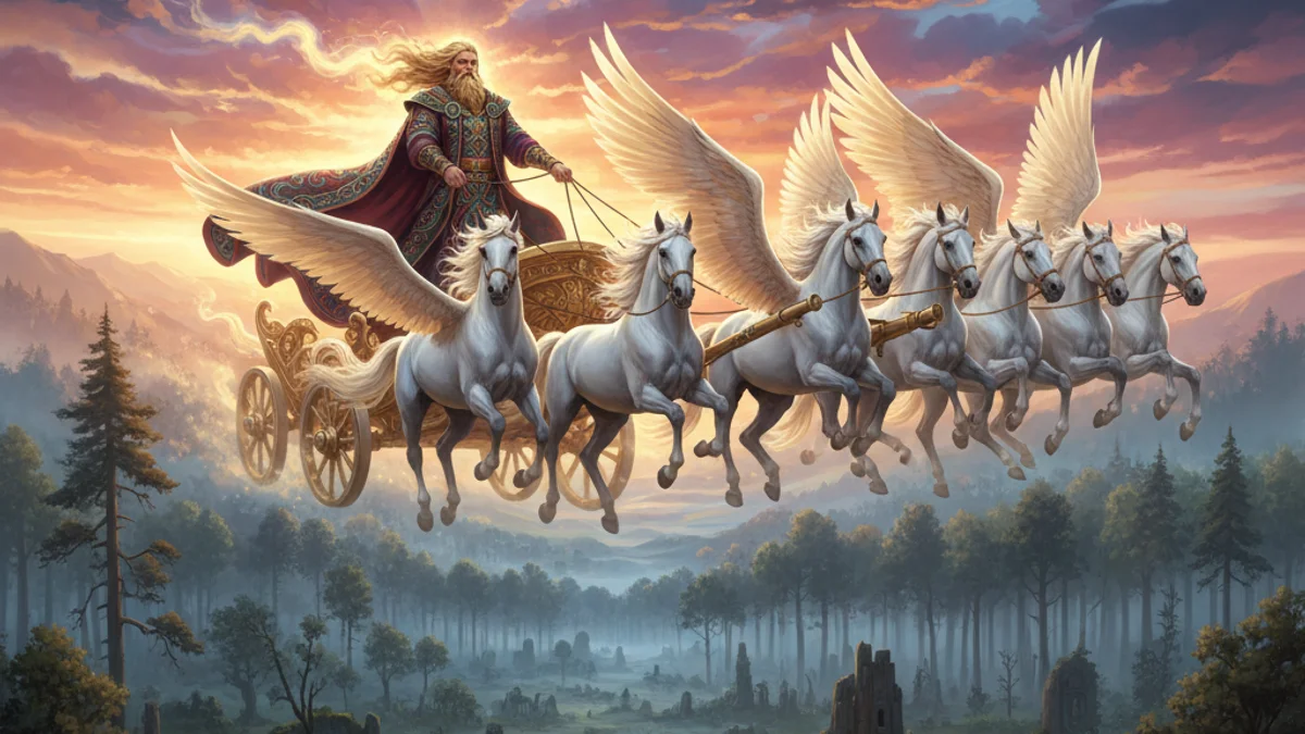 Dazhbog the Sun God - Gods and Spirits story illustration from Slavic Mythology