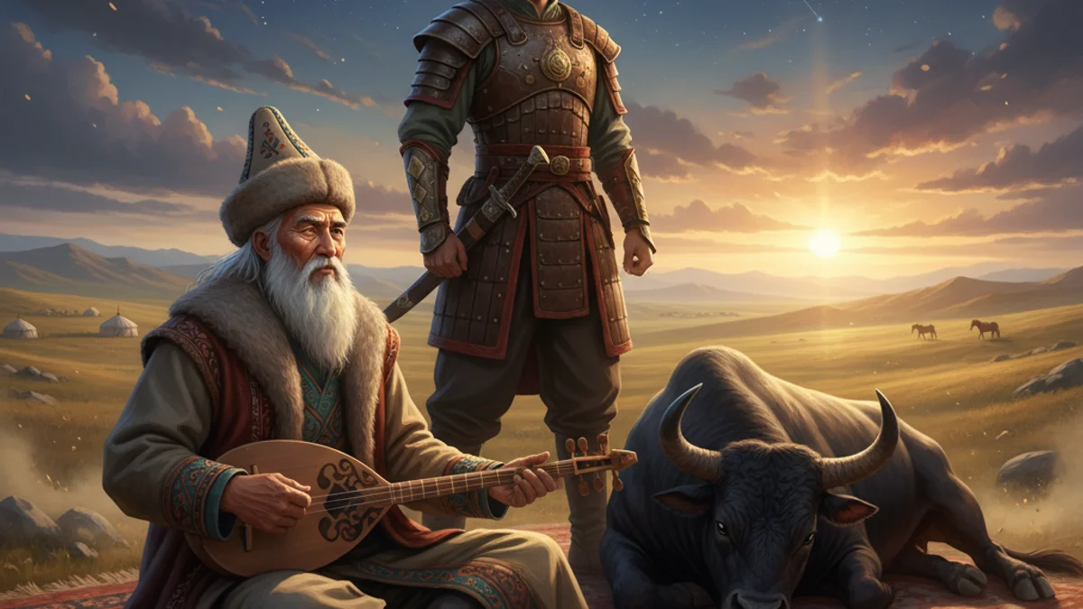 Dede Korkut Stories - Turkic Tales story illustration from Central Asian Folklore