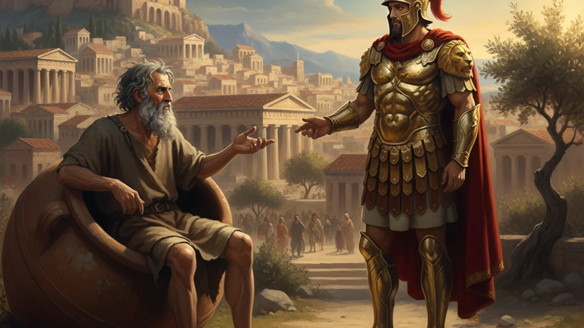 Diogenes in His Barrel - Tales of Ancient Thinkers story illustration from Stories of Famous Philosophers