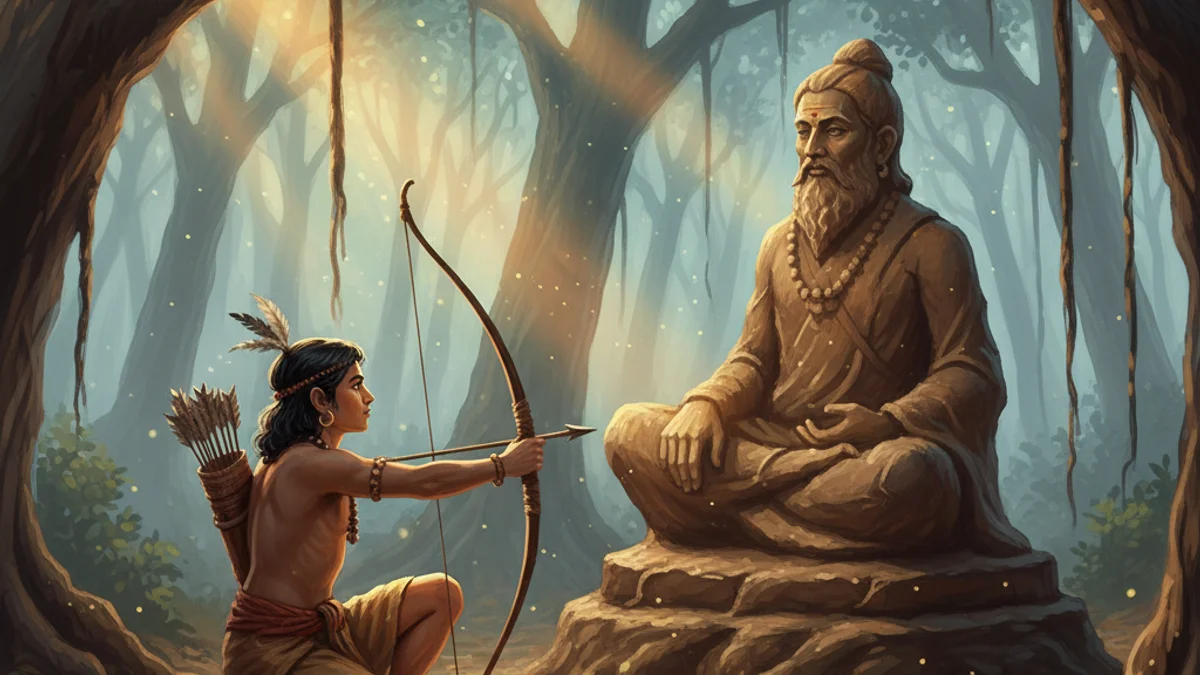 Ekalavya's Devotion - Additional Stories story illustration from Hindu Epics