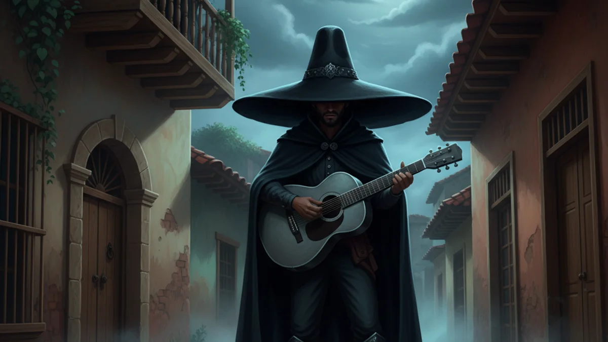 El Sombrerón - Mythical Creatures story illustration from Latin American Folklore