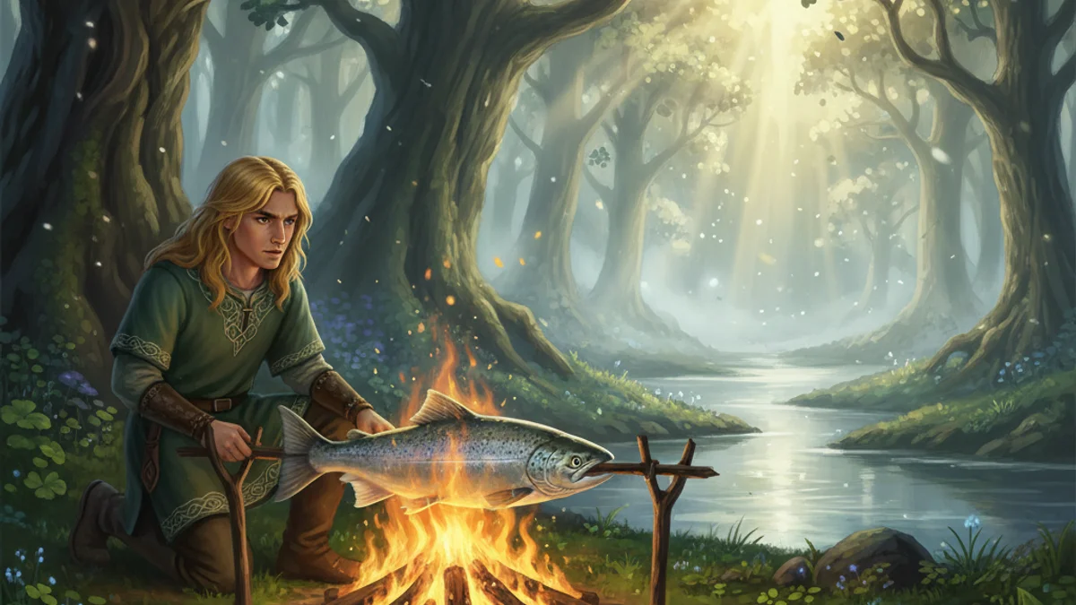 Fionn's First Adventure - Fenian Cycle story illustration from Irish Legendary Cycles