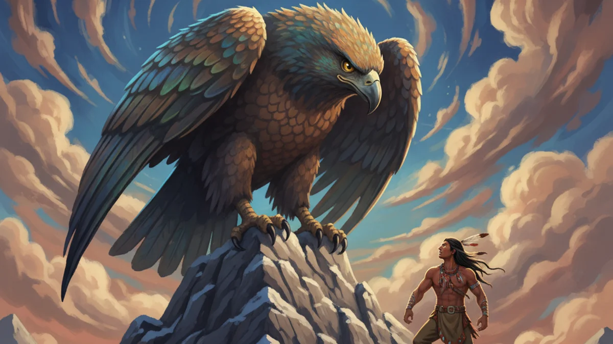 Gluskabe and the Wind Eagle - Additional Tribes story illustration from Native American Legends