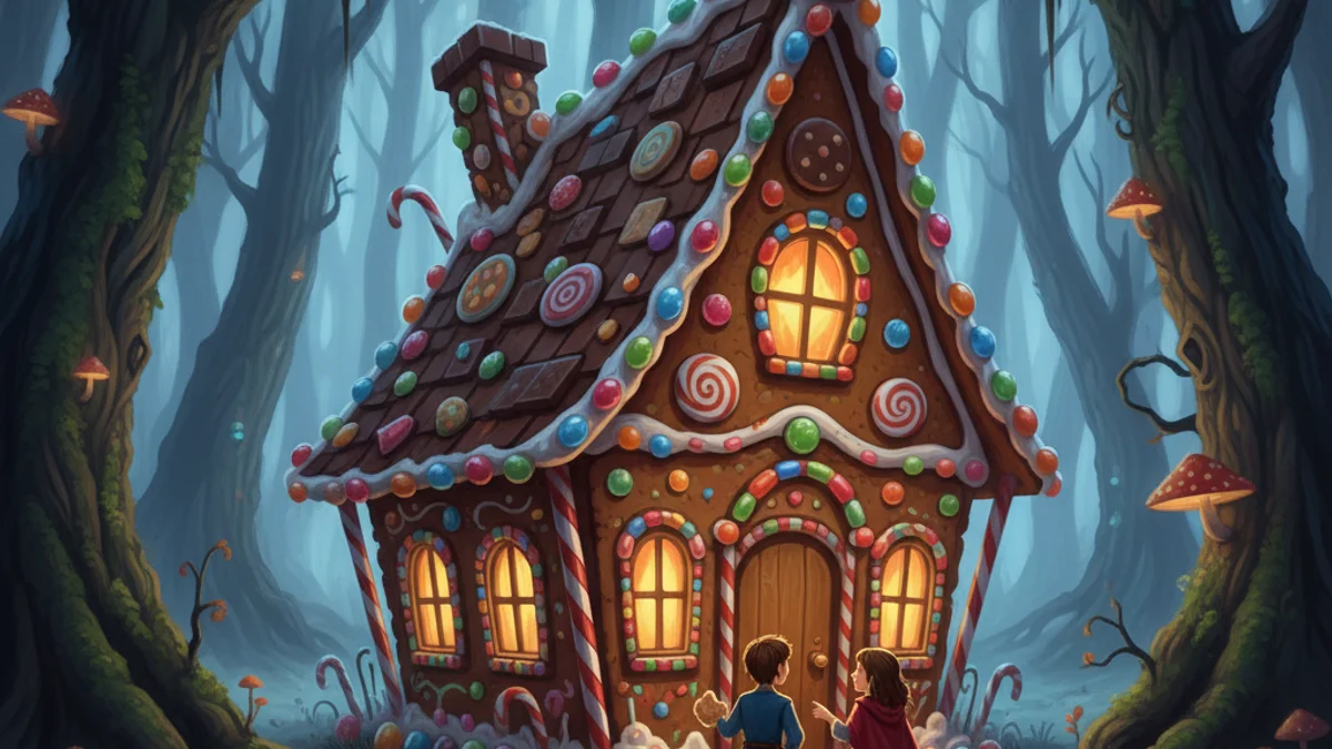 Illustration for Hansel and Gretel - a brothers grimm stories European Folklore story with moral lessons