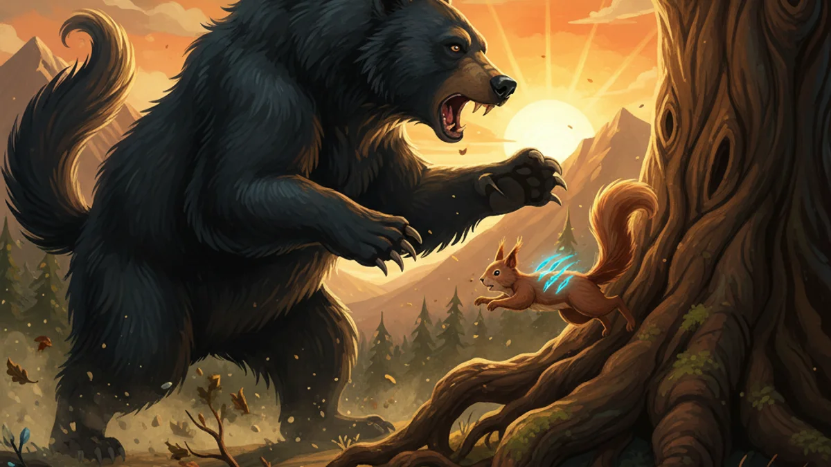 How Chipmunk Got His Stripes - Animal Myths story illustration from Native American Legends