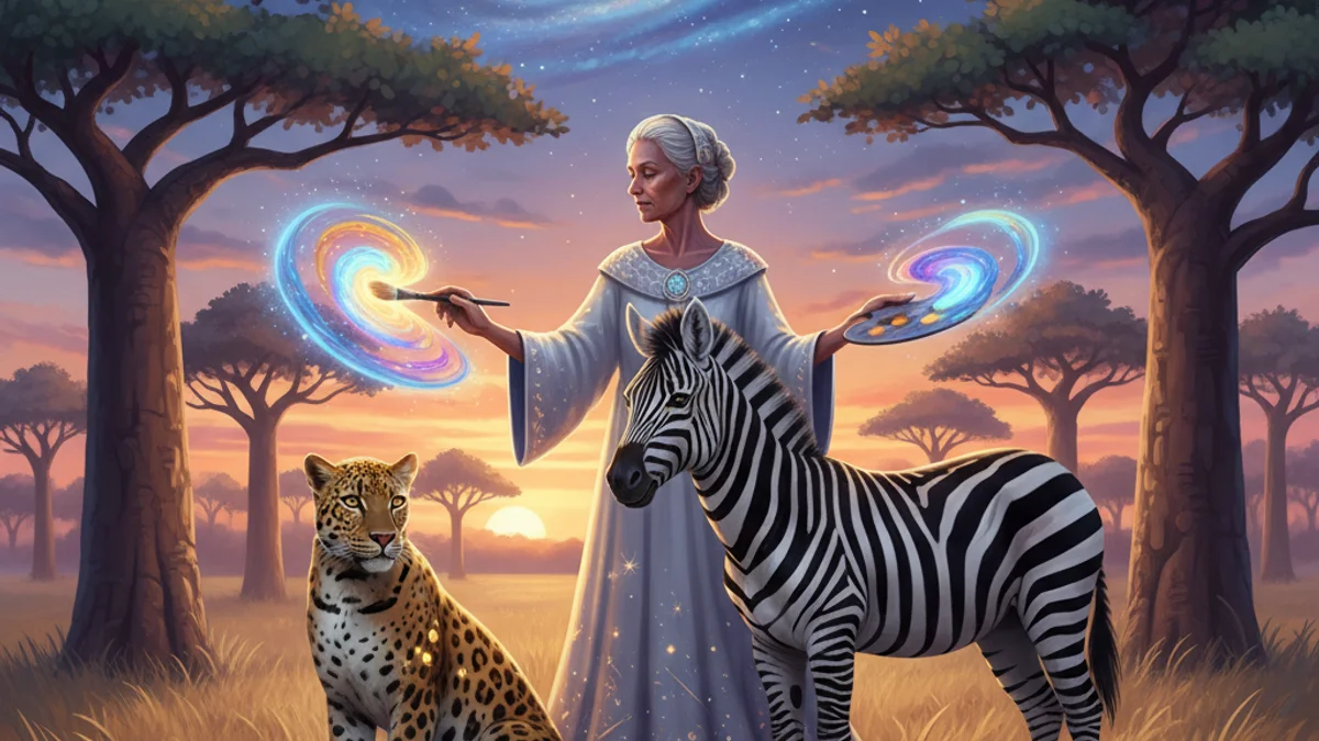 How the Animals Got Their Colors - Creation Myths story illustration from African Folktales