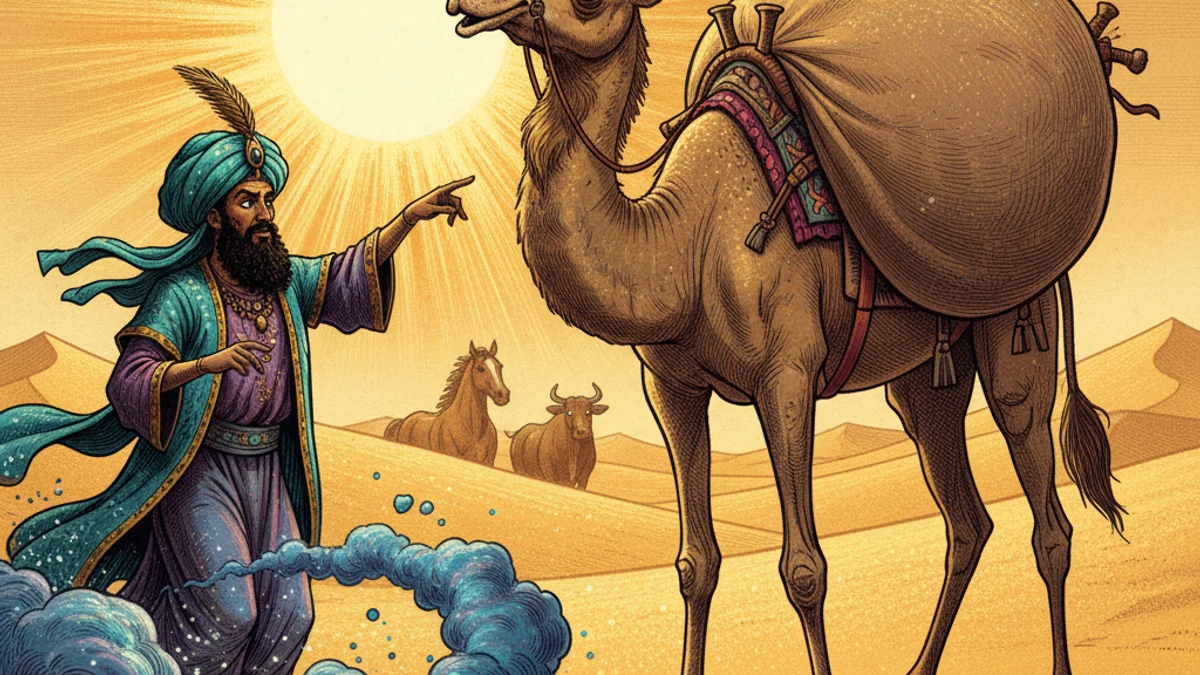 How the Camel Got Its Hump - Animal Origins story illustration from Kipling's Just So Stories