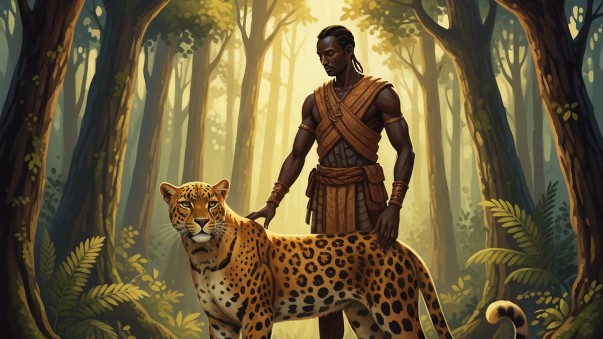 Illustration for How the Leopard Got Its Spots - a creation myths African Folktales story with moral lessons