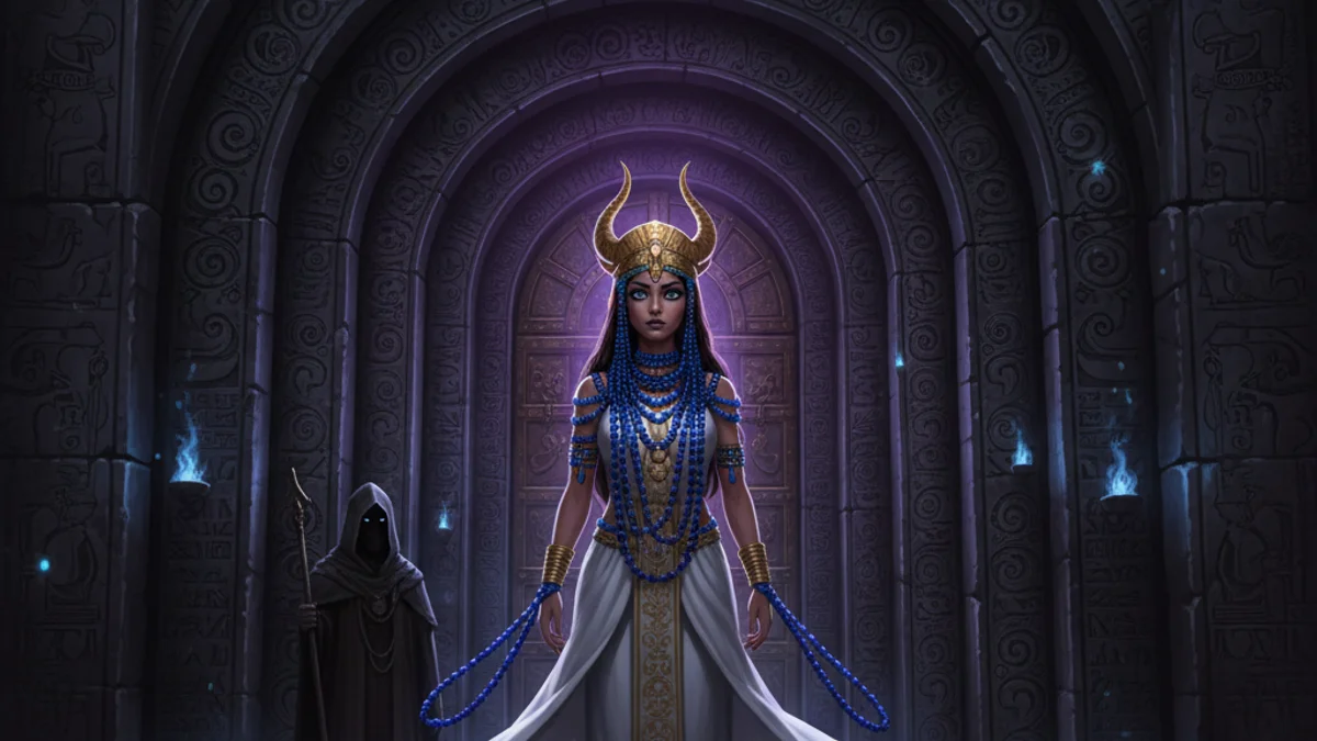 Inanna's Descent to the Underworld - Sumerian Gods story illustration from Mesopotamian Mythology