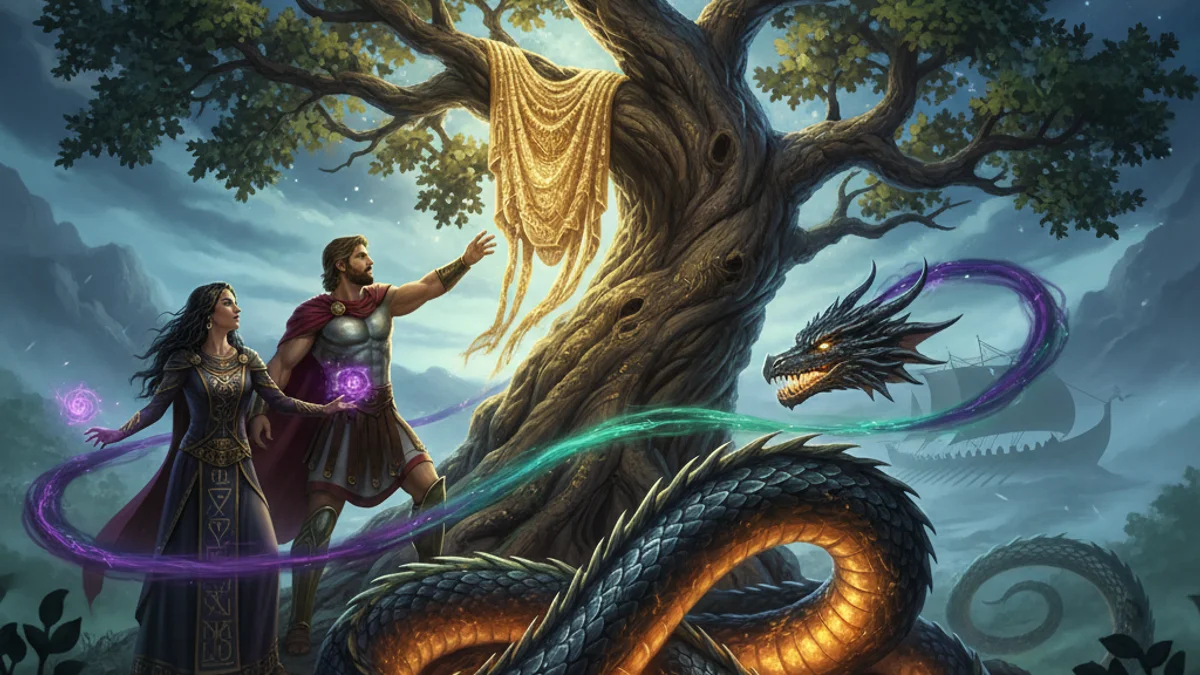 Illustration for Jason and the Argonauts - a heroes Greek Myths story with moral lessons