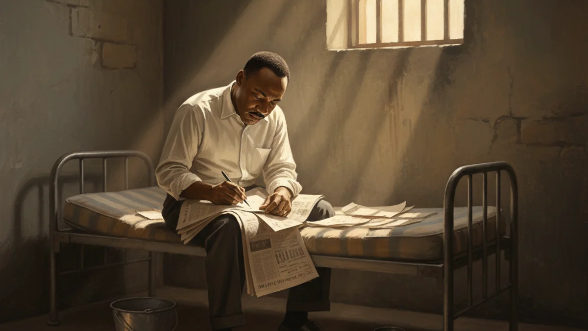 King's Letter from Birmingham Jail - Tales of Gandhi and Martin Luther King Jr. story illustration from Tales of Historical Figures