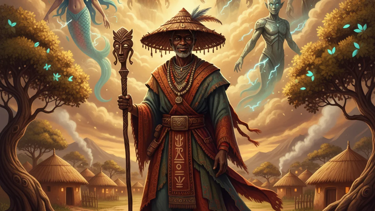 Legba the Messenger - Fon and Dahomey story illustration from African Mythology