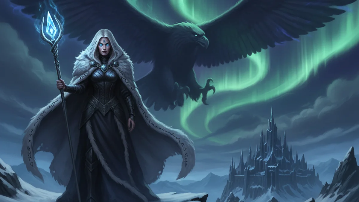 Louhi the Witch Queen - Kalevala story illustration from Finnish Mythology