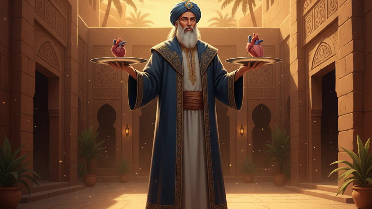 Illustration for Luqman's Wisdom - a arabic tales Middle Eastern Folklore story with moral lessons