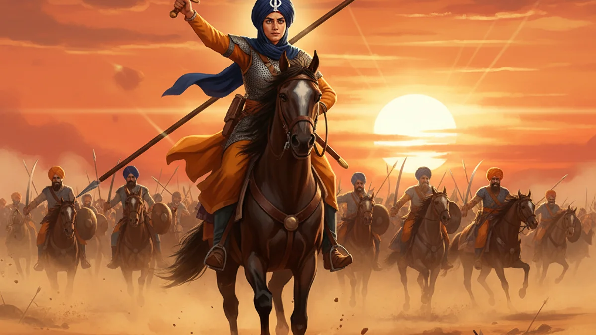 Mai Bhago and the Forty - Tales of Devotion and Sacrifice story illustration from Sikh Saakhis