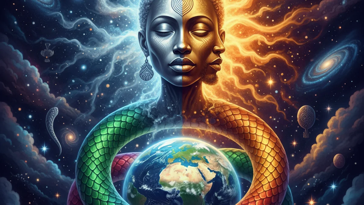 Mawu-Lisa the Creator - Fon and Dahomey story illustration from African Mythology