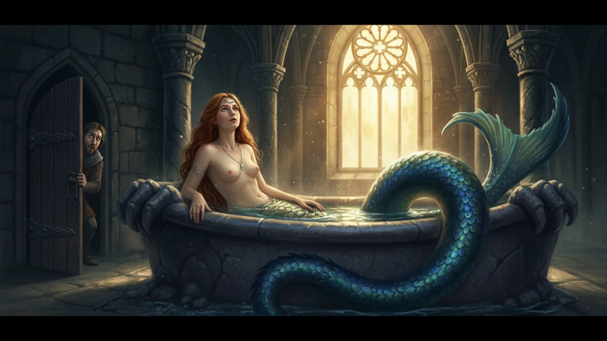 Illustration for Melusine the Serpent Woman - a witch stories European Folklore story with moral lessons