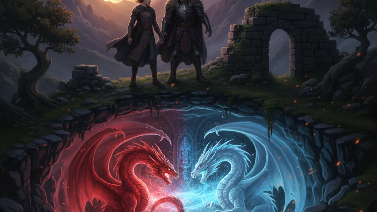 Merlin and Vortigern's Tower - Tales of Merlin story illustration from Arthurian Legends