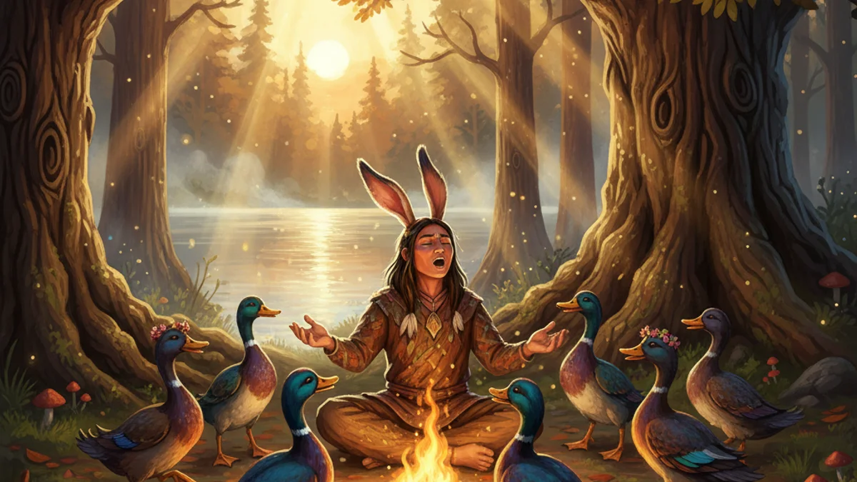Nanabush the Trickster - Additional Tribes story illustration from Native American Legends