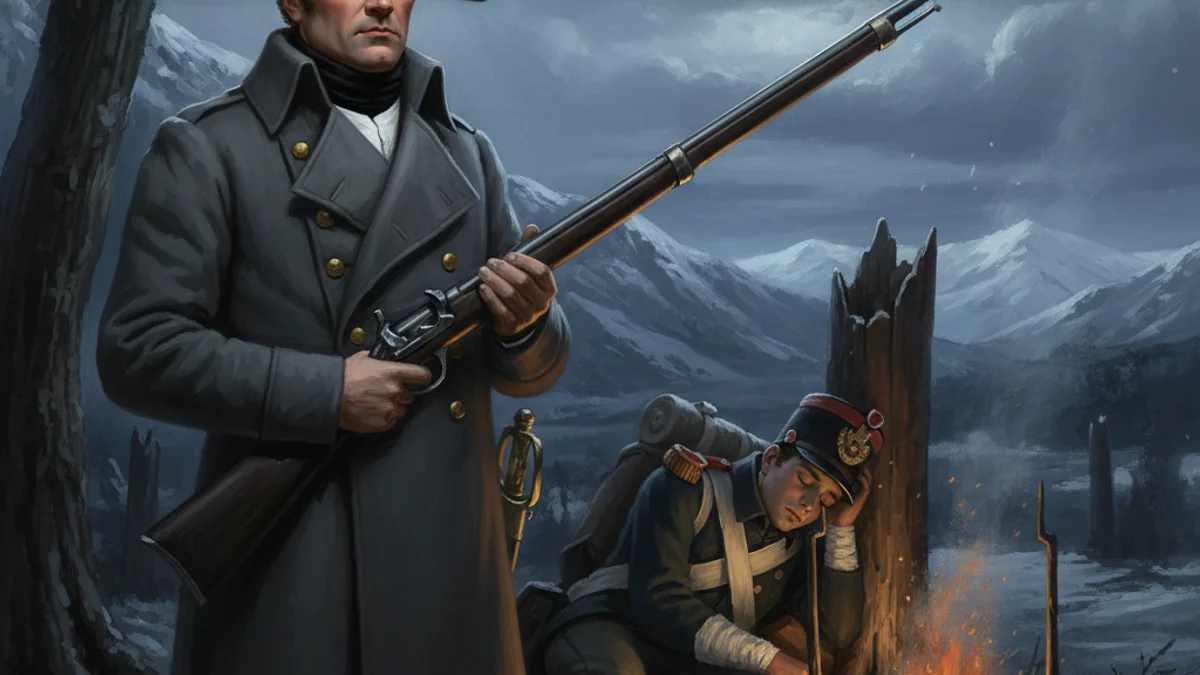 Napoleon and the Sleeping Sentinel - Napoleon Leadership Stories story illustration from Tales of Historical Figures