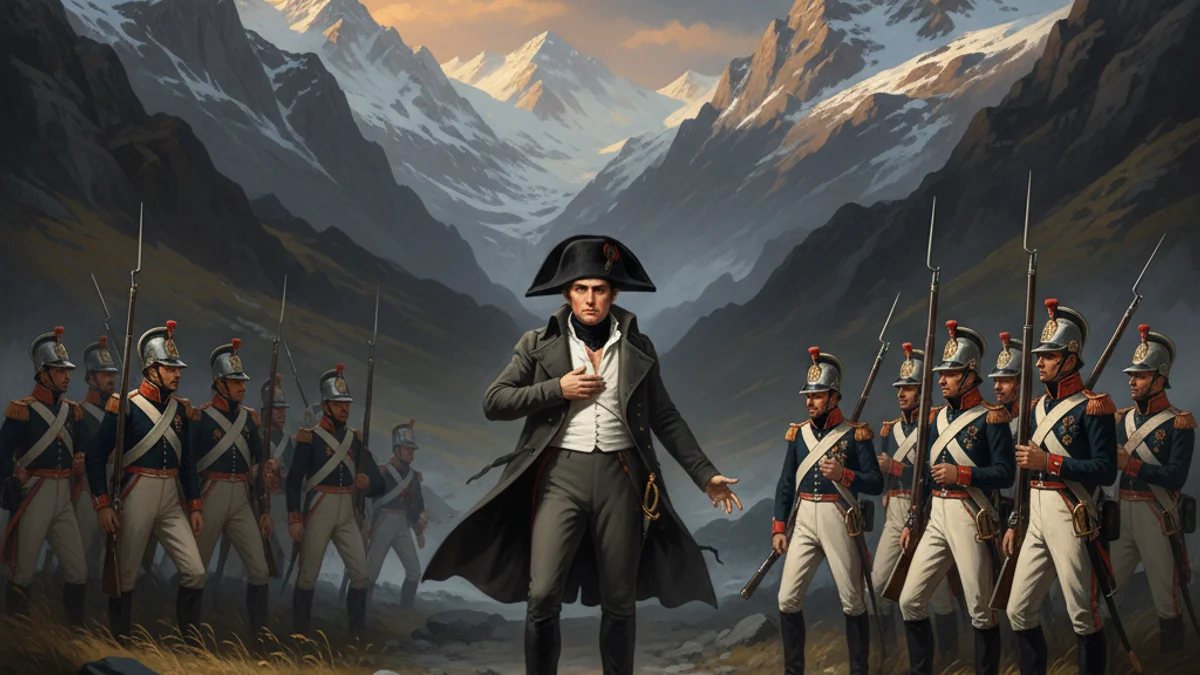 Illustration for Napoleon's Return from Elba - a napoleon leadership stories Tales of Historical Figures story with moral lessons