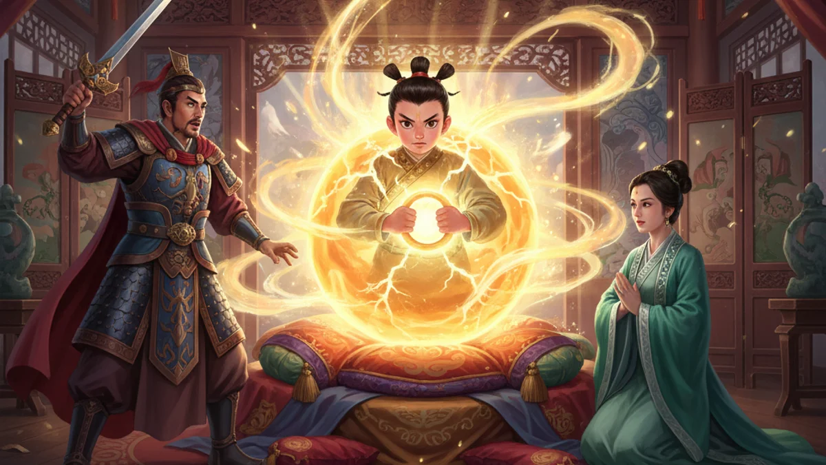 Illustration for Nezha's Birth - a immortals of chinese folklore Chinese Legends story with moral lessons