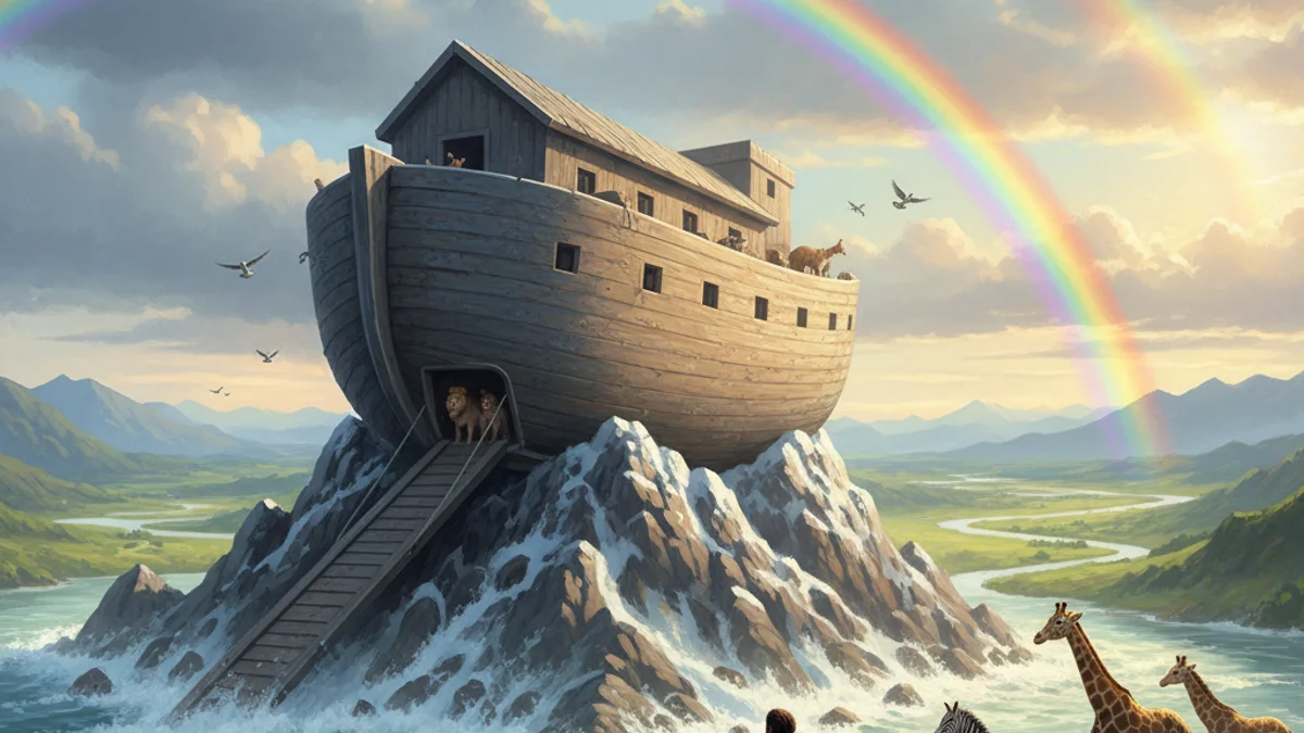 Noah's Ark - Tales from the Torah story illustration from Jewish Folklore