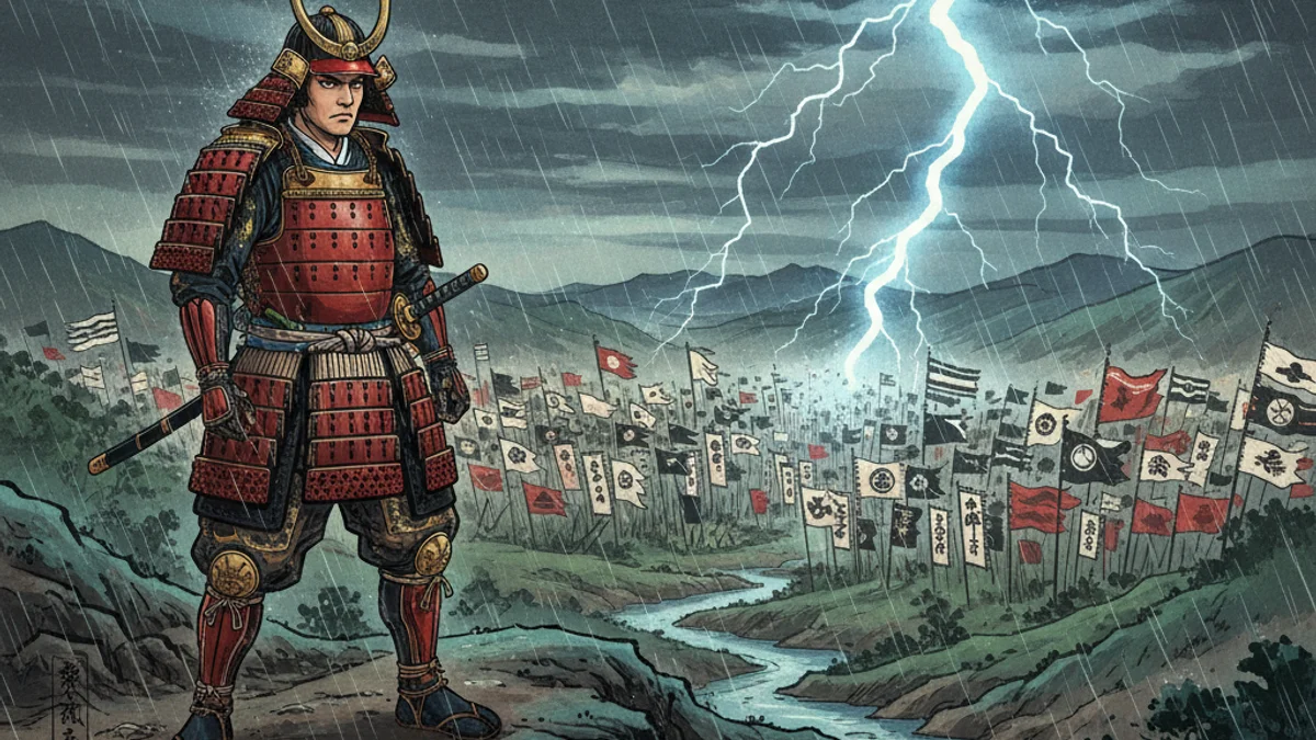 Illustration for Oda Nobunaga's Rise - a samurai heroism Japanese Samurai Legends story with moral lessons