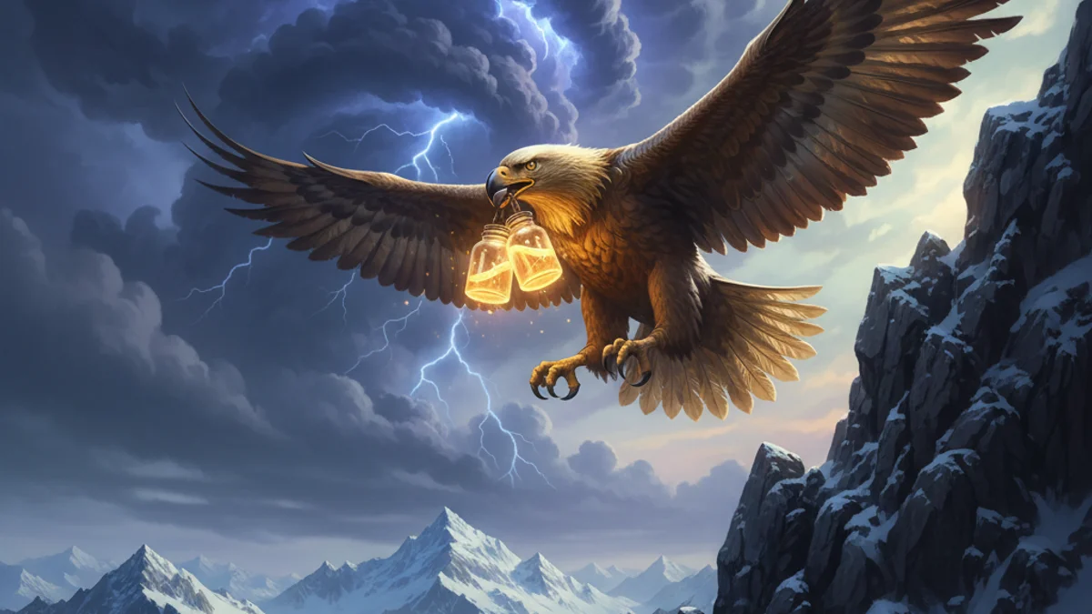 Odin and the Mead of Poetry - Aesir Gods story illustration from Norse Myths