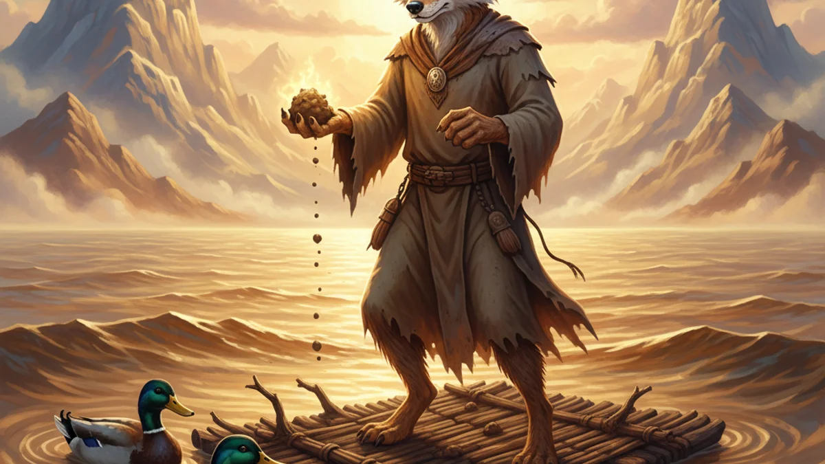 Old Man Coyote Creates the World - Additional Tribes story illustration from Native American Legends