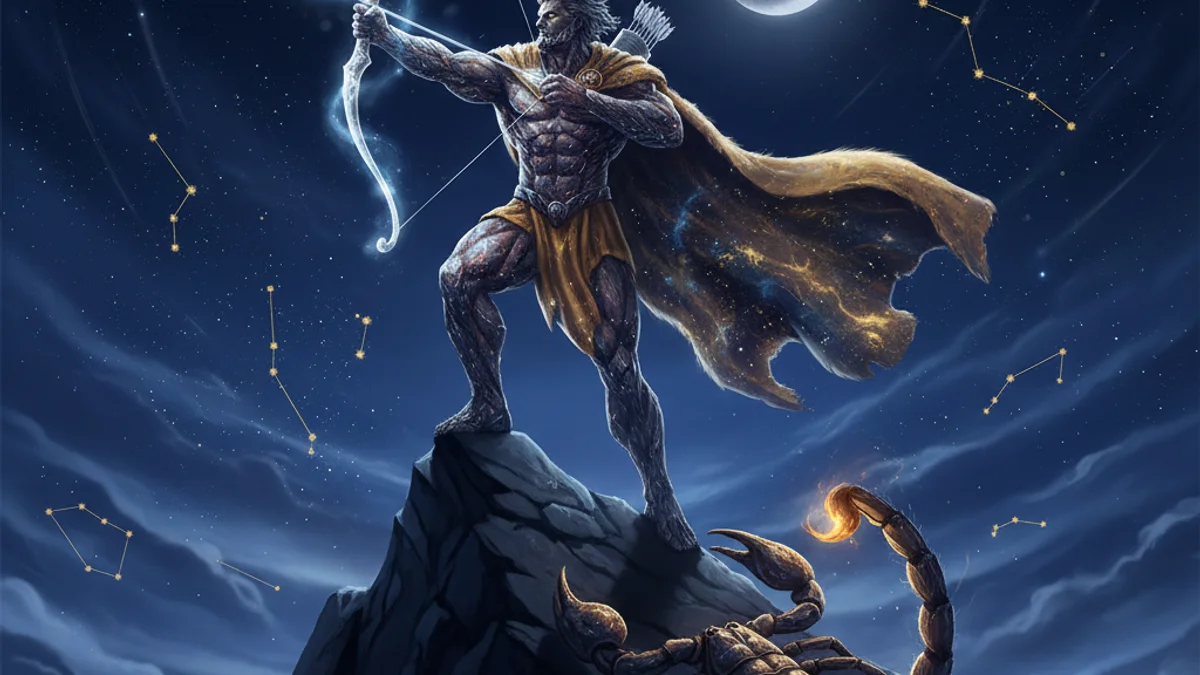 Orion the Hunter's Story - Constellation Myths story illustration from Cross-Cultural Themes