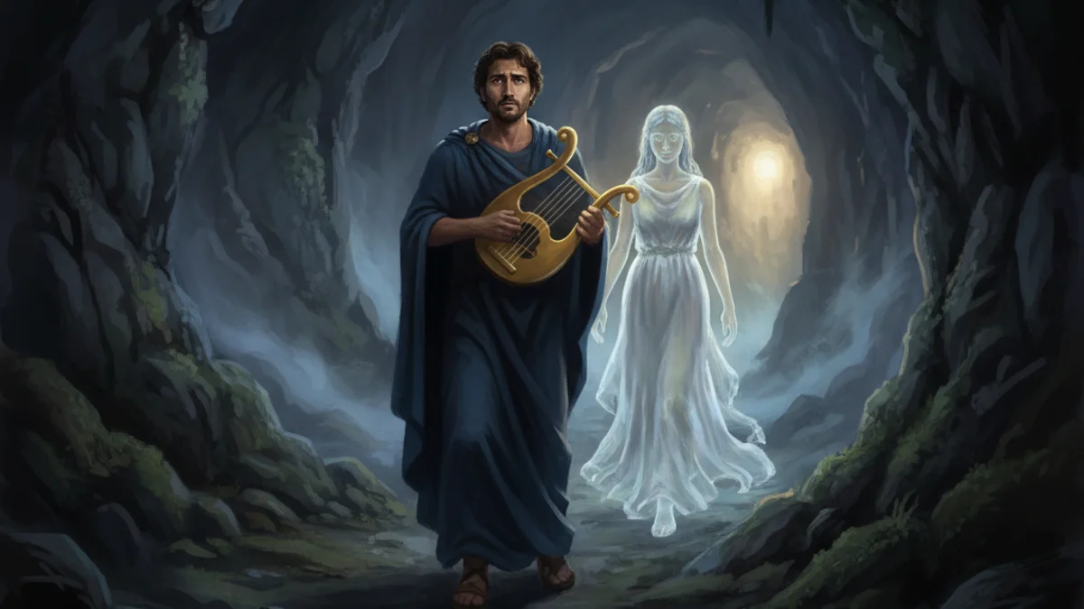 Illustration for Orpheus and Eurydice (Extended) - a love stories from legend Cross-Cultural Themes story with moral lessons