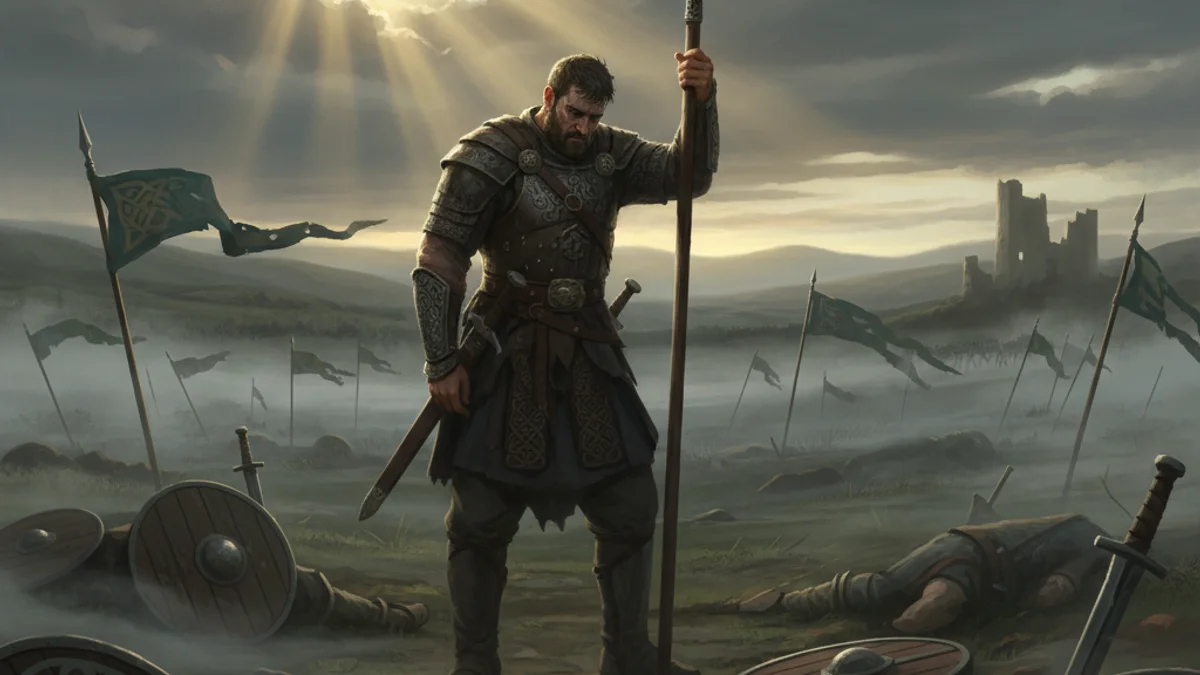 Illustration for Oscar's Last Battle - a famous legends Celtic Myths story with moral lessons