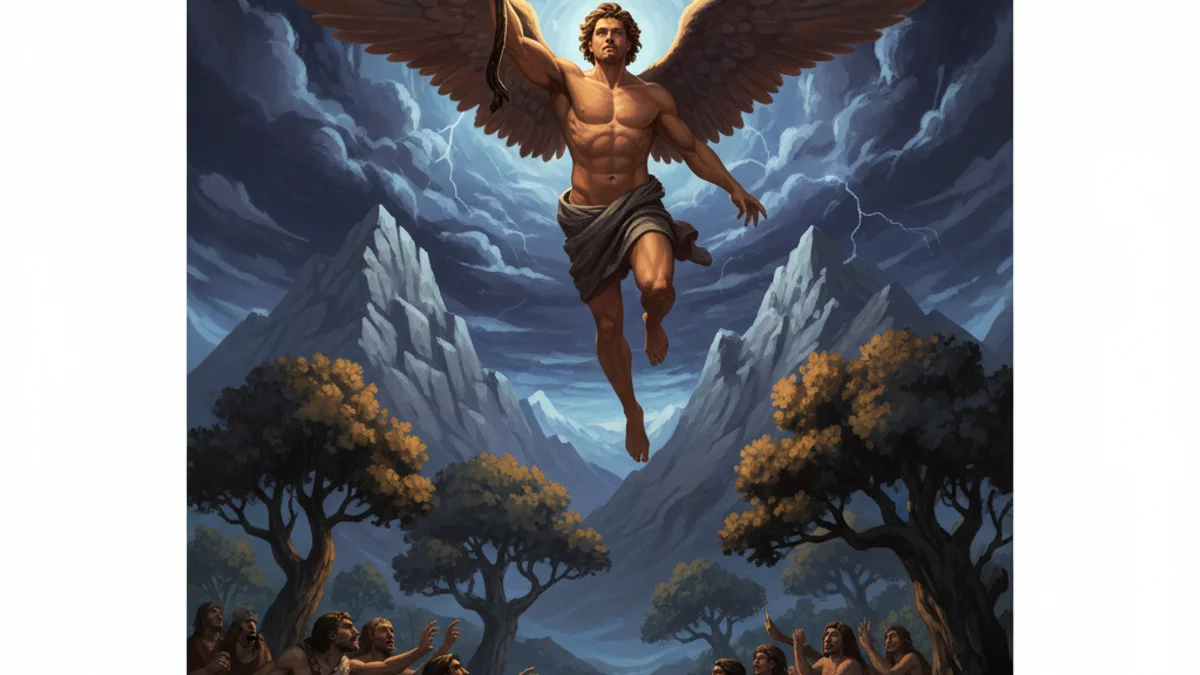 Prometheus and the Gift of Fire - Olympian Gods story illustration from Greek Myths