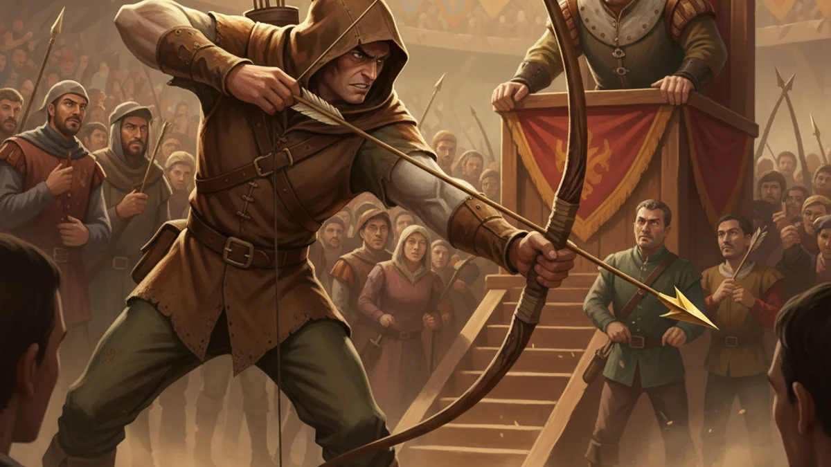 Robin Hood and the Golden Arrow - Classic Tales story illustration from Robin Hood