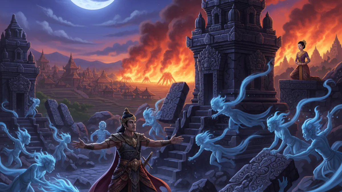 Roro Jonggrang - Classic Legends story illustration from Indonesian Folklore