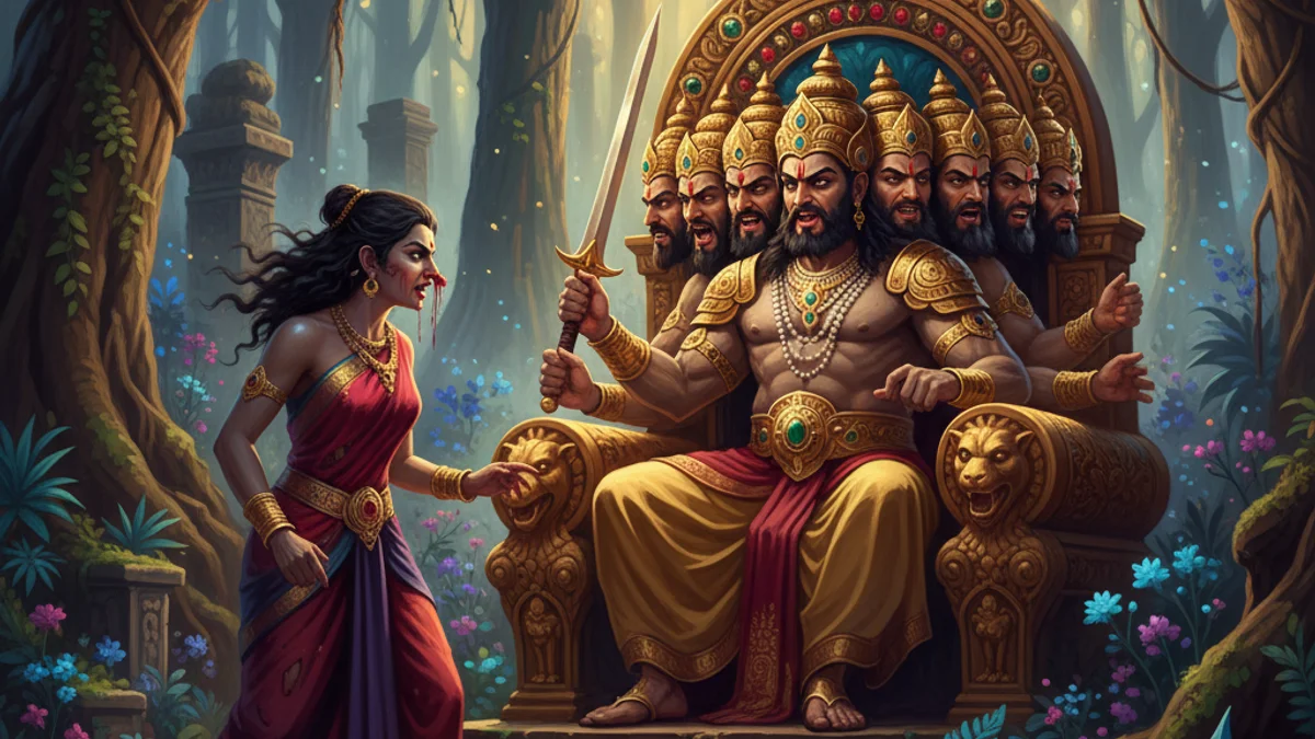 Shurpanakha's Revenge - Stories from the Ramayana story illustration from Hindu Epics
